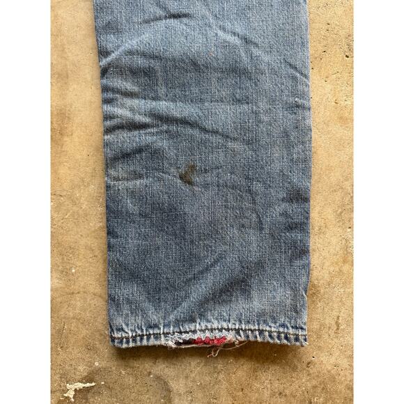 2008 Levis 559 Flannel Lined Straight Leg Relaxed Jeans Size 32x31 Distressed - Picture 9 of 9
